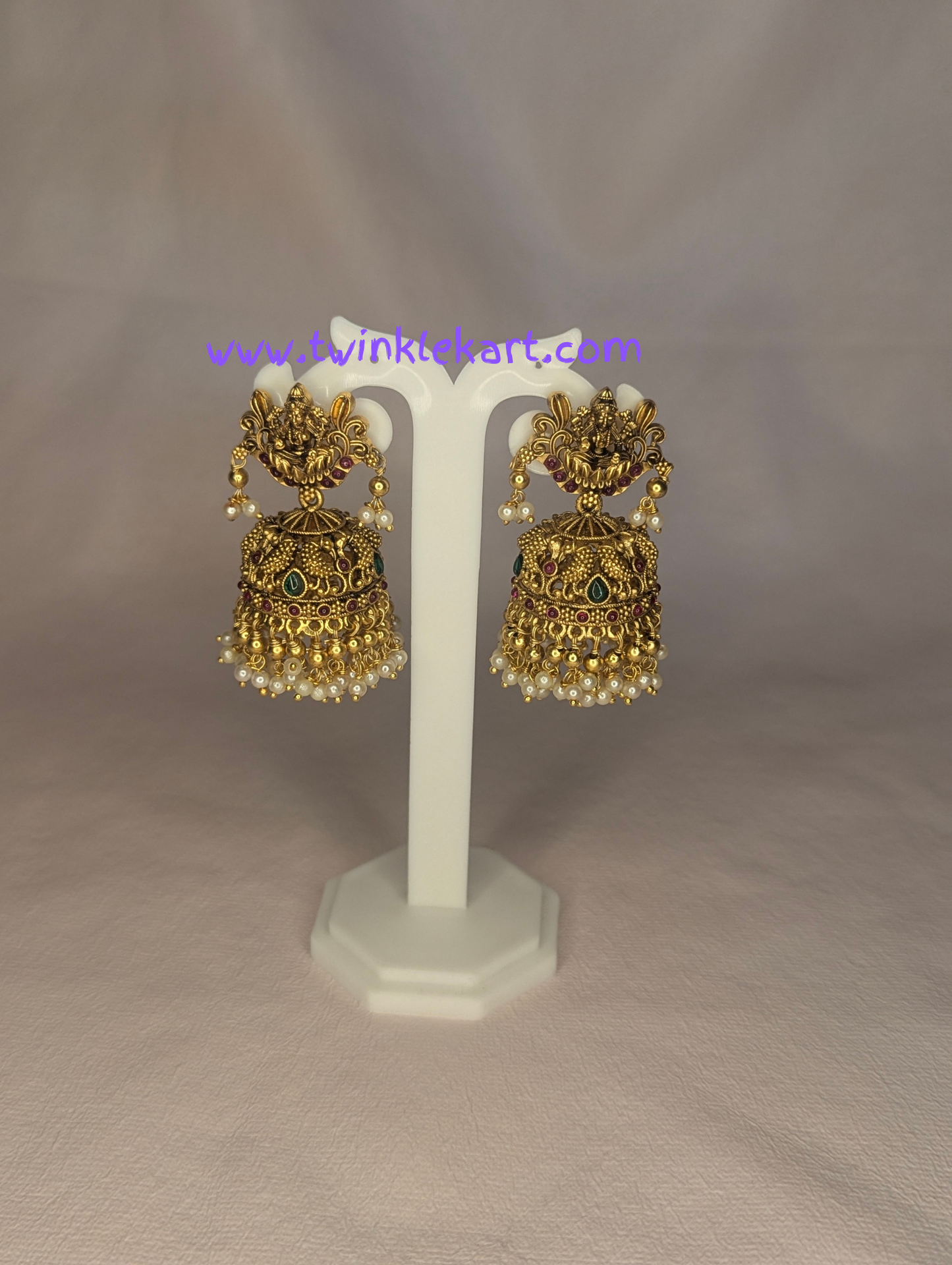Premium 3D embossed Lakshmi Grand Earrings
