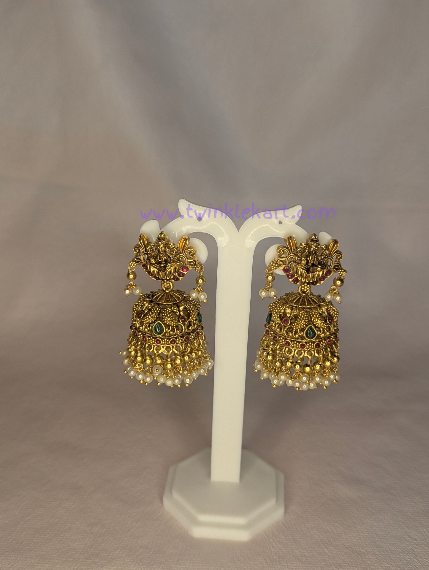 Premium 3D embossed Lakshmi Grand Earrings