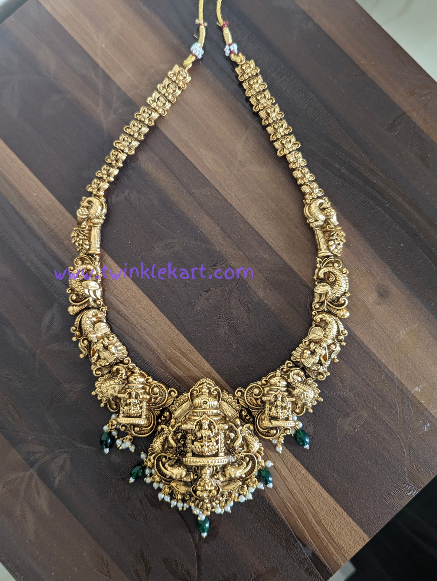 Unique 3D embosed Lakshmi Long Haram