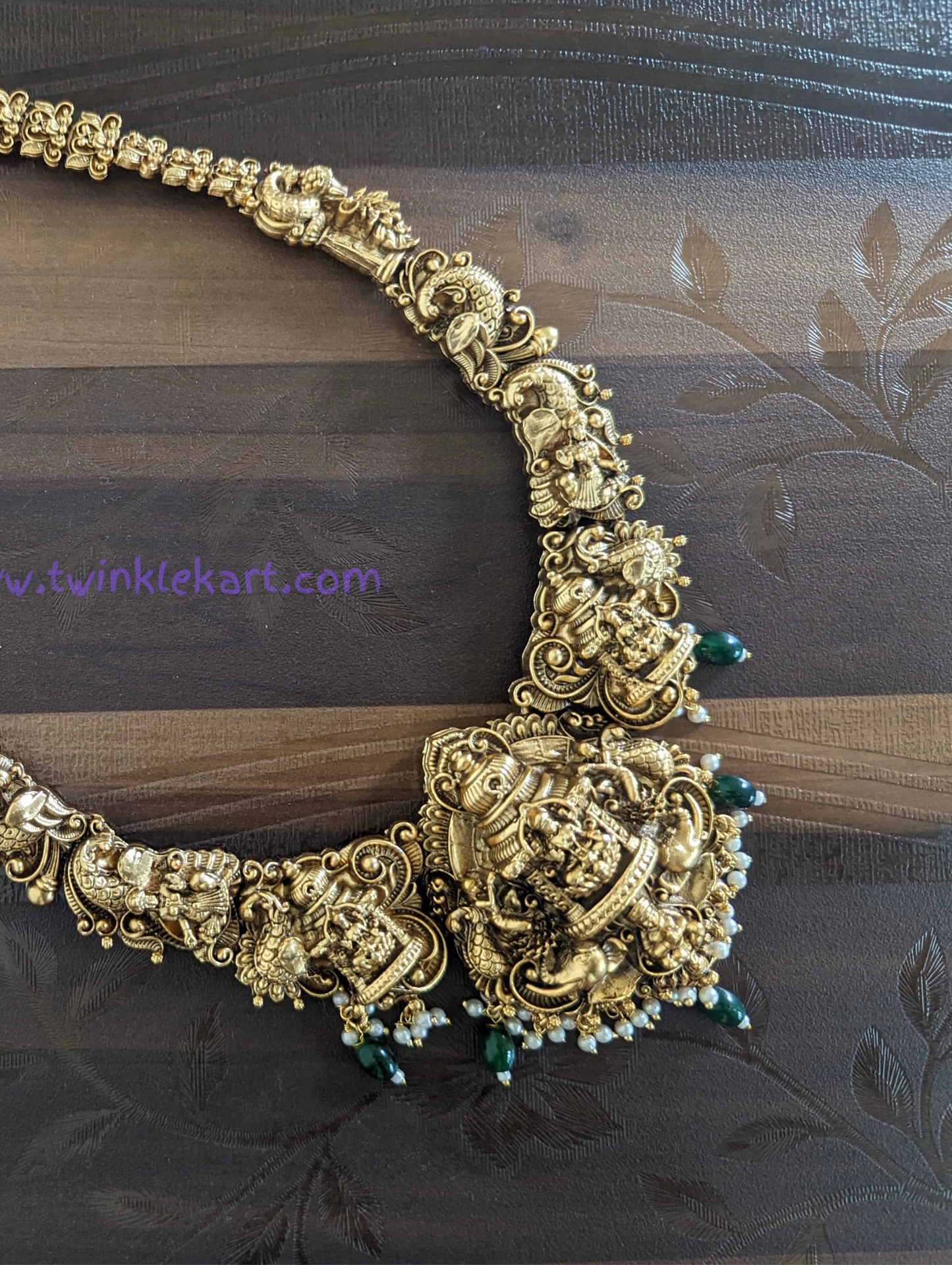 Unique 3D embosed Lakshmi Long Haram