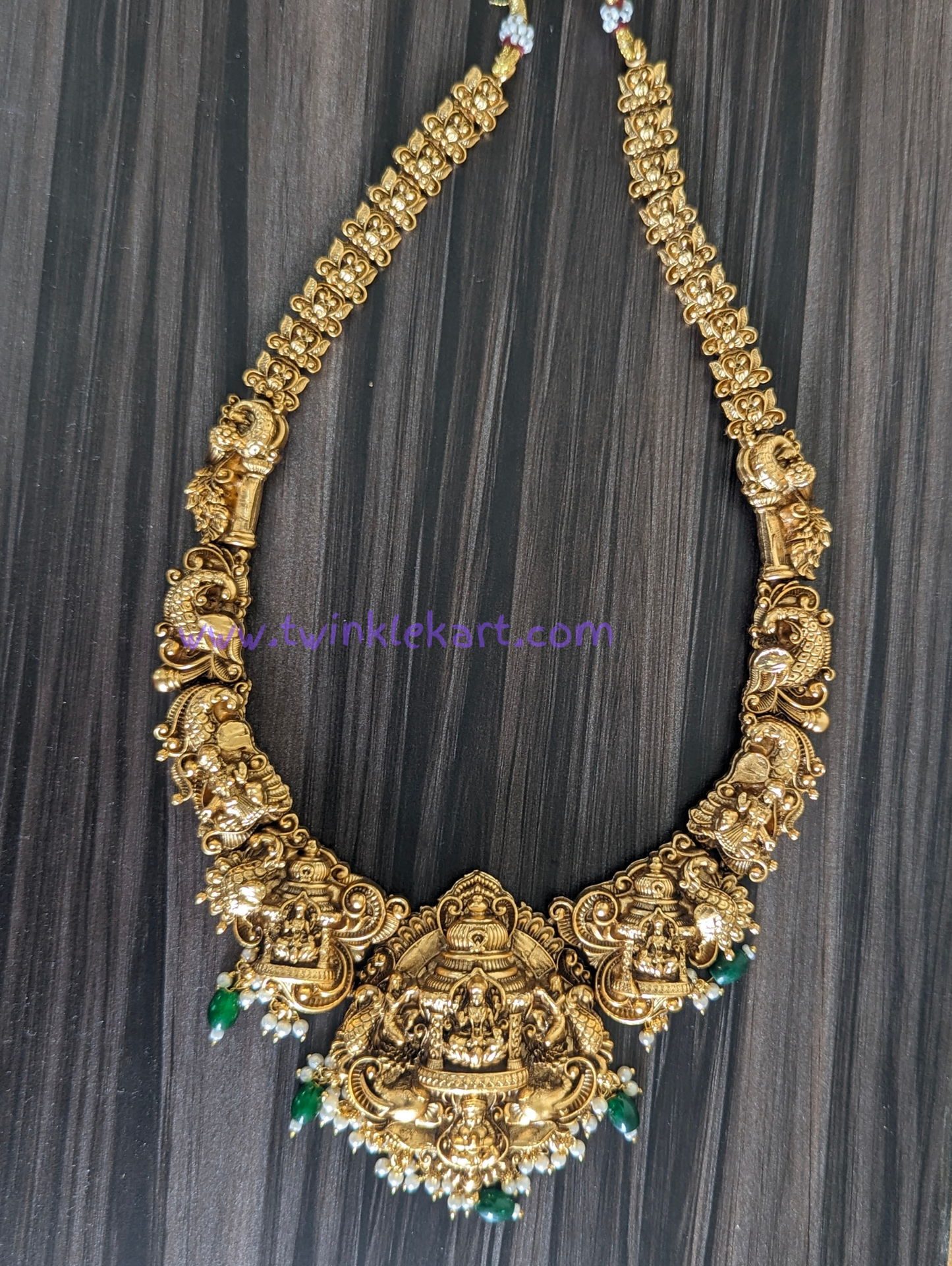 Unique 3D embosed Lakshmi Long Haram