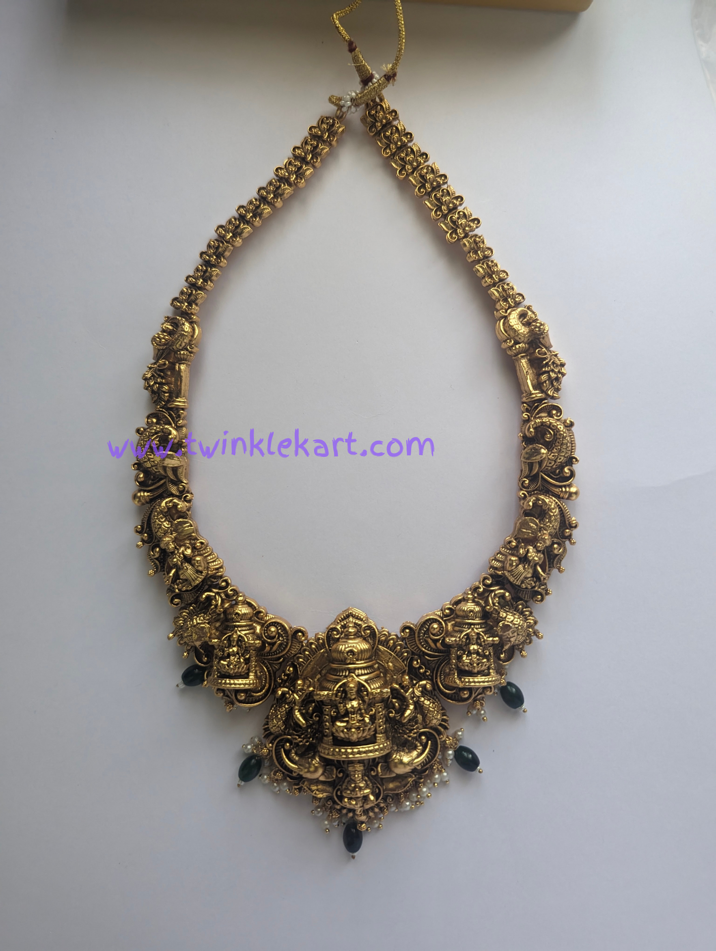 Unique 3D embosed Lakshmi Long Haram