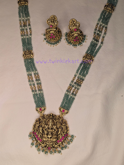 Premium MahaLakshmi Long Haram With Earrings