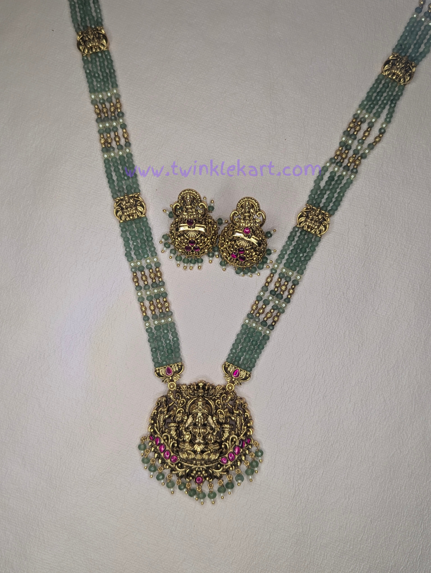 Premium MahaLakshmi Long Haram With Earrings
