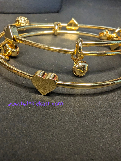 Adjustable Heartine Bangle Set